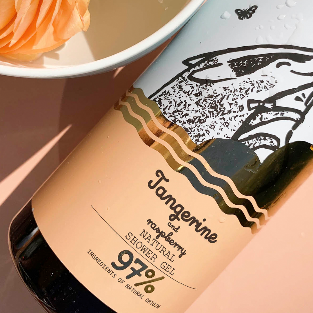 YOPE Natūrali dušo želė ,,Tangerinas ir avietė" 400 ml.