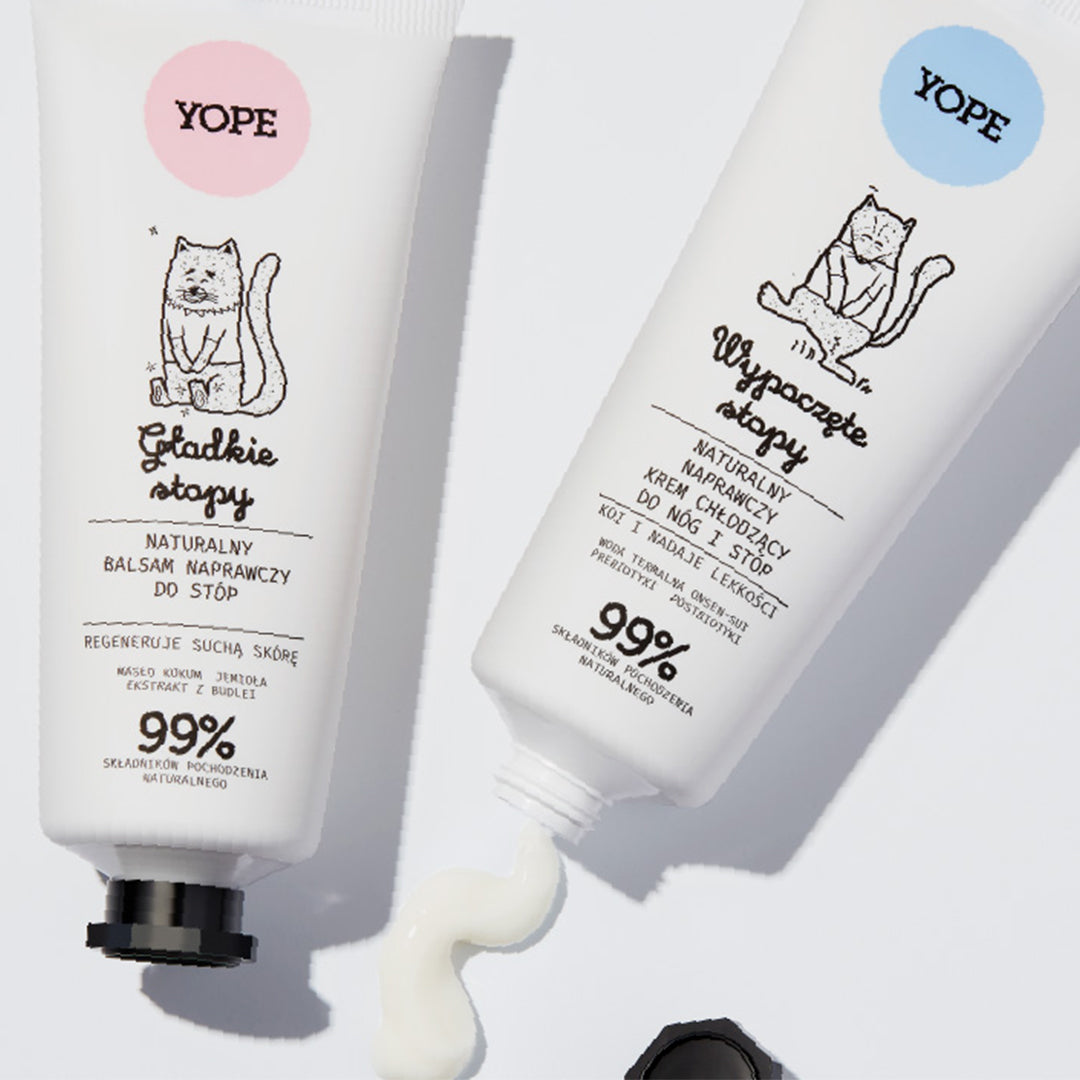 YOPE “Smooth Feet” natūralus atkuriamasis pėdų balzamas, 75 ml