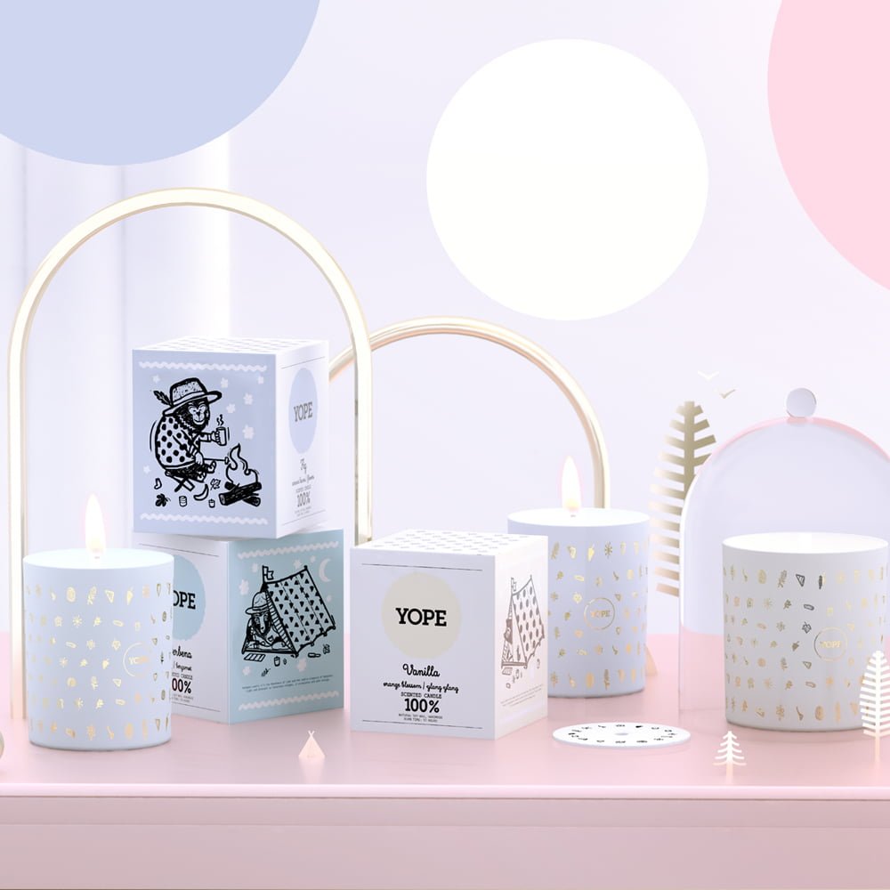 YOPE rankų darbo 100% natūrali sojų vaško žvakė, Verbena