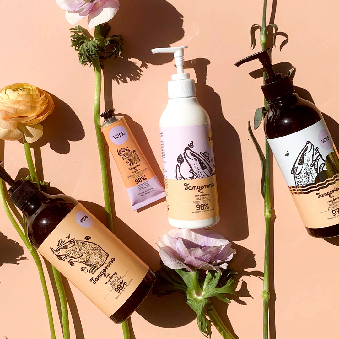 YOPE Natural body lotion "Tangerine and raspberry" 300ml.