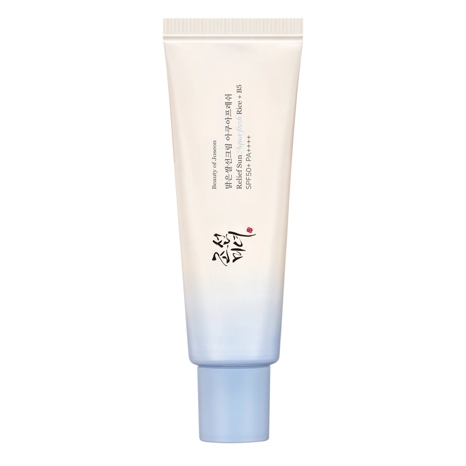 Beauty of Joseon Relief Sun Aqua-Fresh: Rice + B5 SPF50+ PA++++ apsauginis veido kremas veido kremas nuo saules kosmetika su probiotikais spf veidui korejietiska kosmetika atsparus vandeniu nuo saules