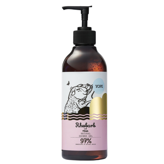 YOPE Natural shower gel "Rhubarb and rose" 400 ml.