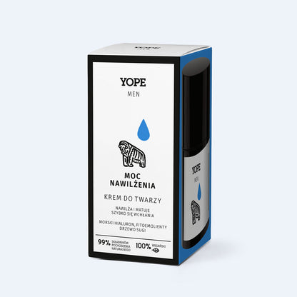 YOPE Men's moisturizing face cream, 50ml.